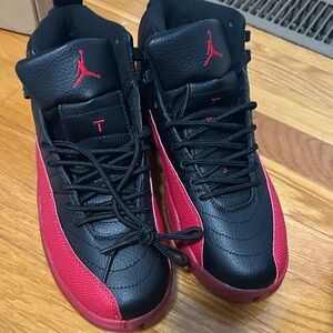 Black and Red Air Jordan Sneakers